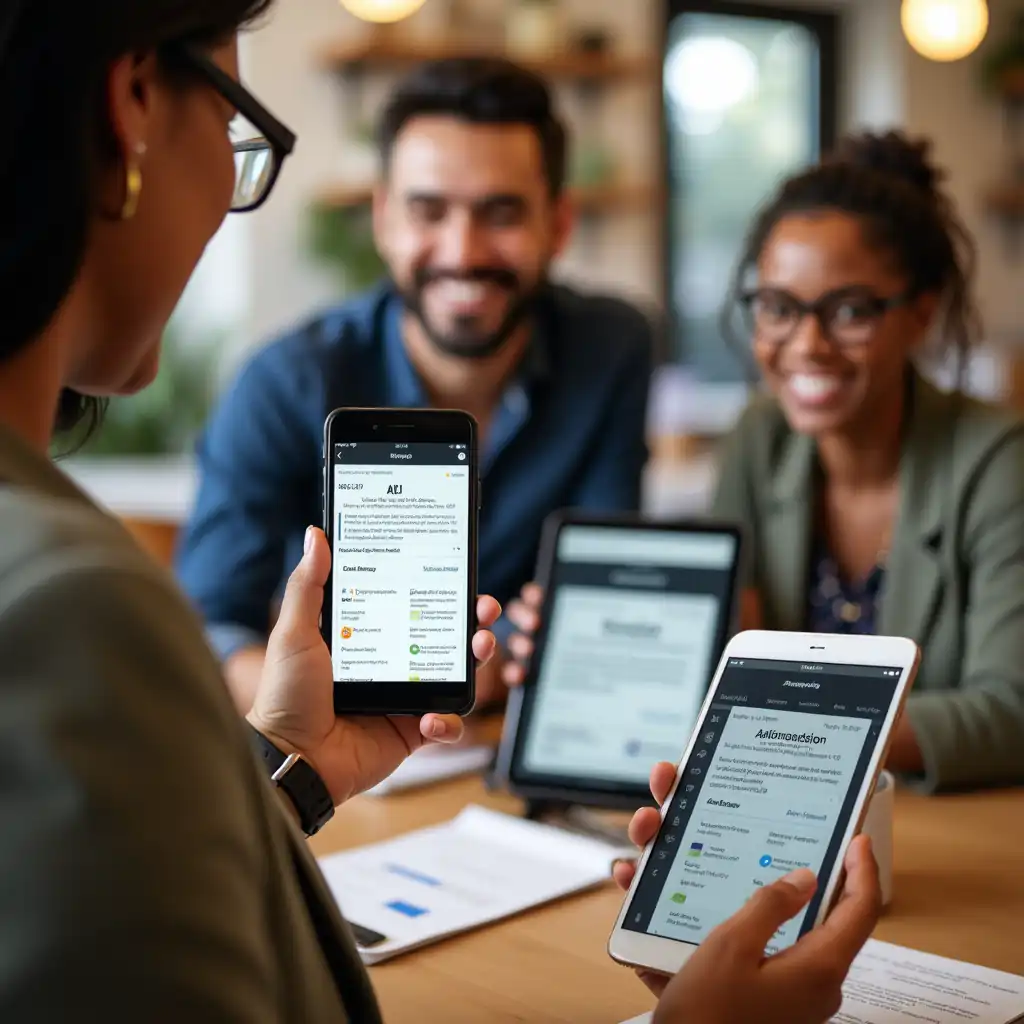 Marketing agency team collaborating on digital campaigns and client management systems